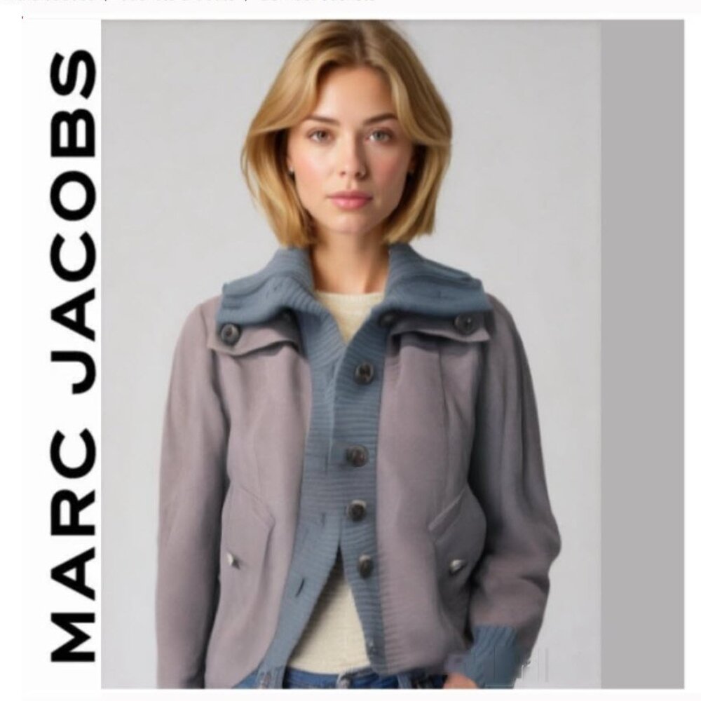 Marc Jacobs Bomber Jacket cropped Blue and Purple Small medium fit